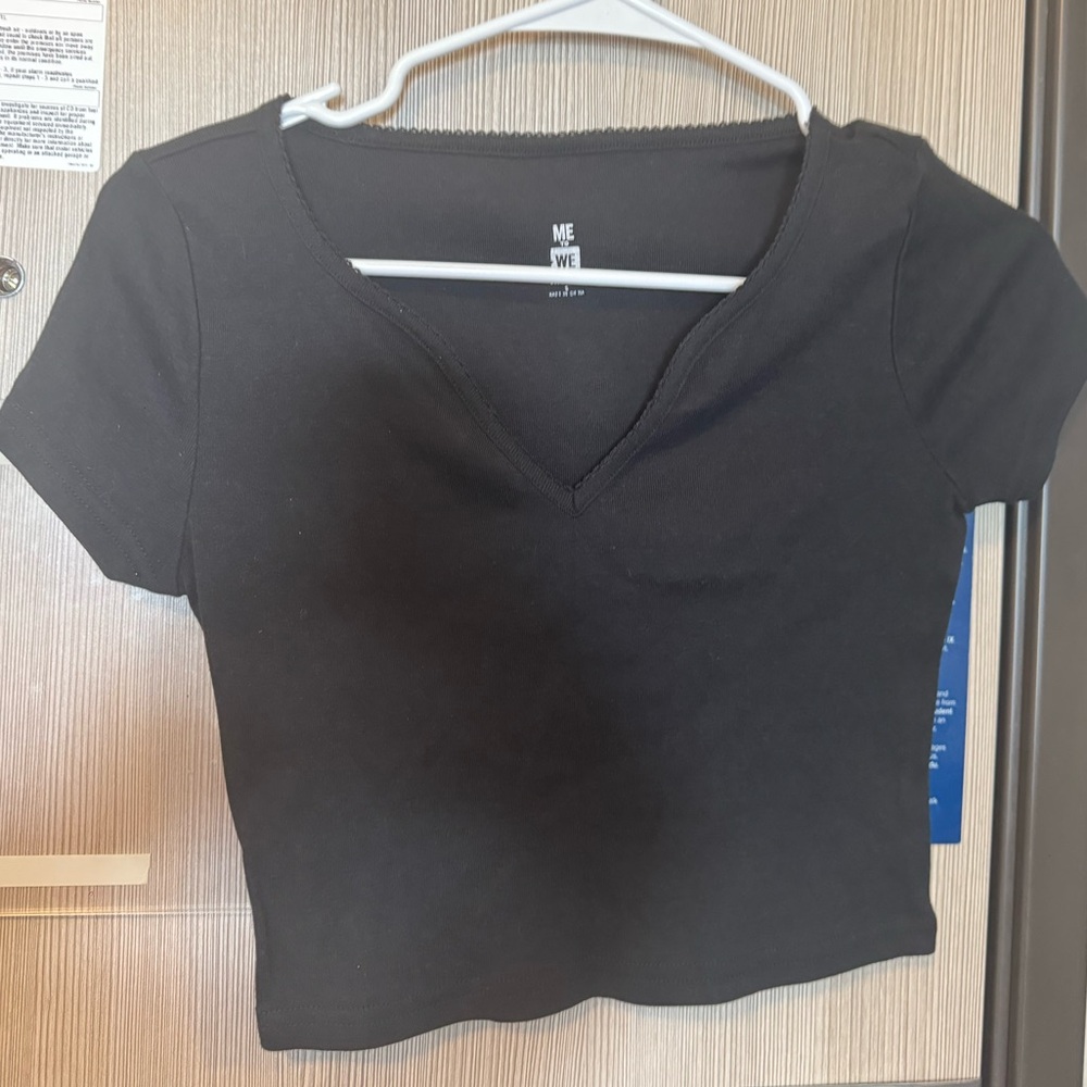 Black Women's Cropped Baby Tee